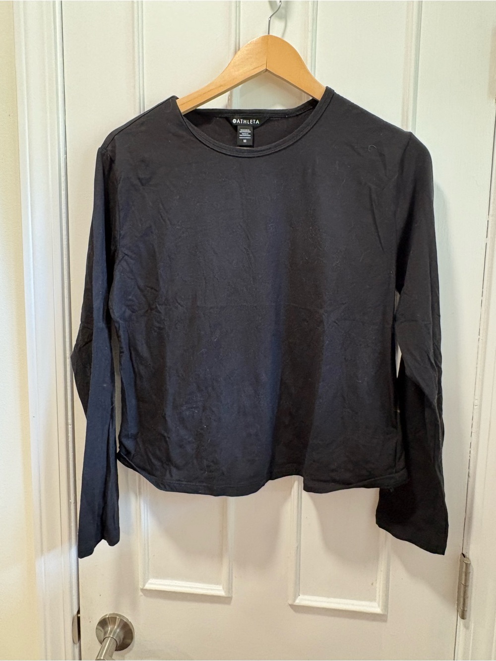 Athleta Black Long Sleeve Crew Tee